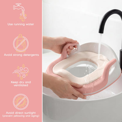 Maliton Toilettensitz für Kinder mit 2-stufigem Tritthocker, rosa