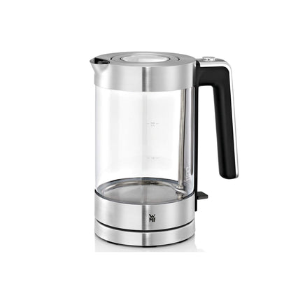 WMF Lono Glaswasserkocher 1,7 Liter mit Kalkfilter, 3000 Watt – Behälter aus Glas, matter Edelstahl