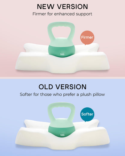 Elviros Nackenkissen aus Memory Foam, ergonomisch, 64 × 40 cm