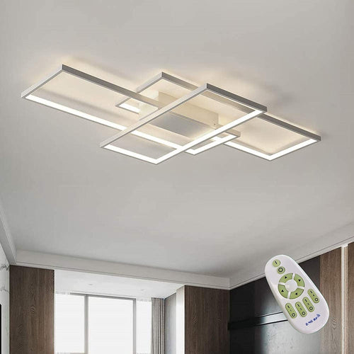 Moderne LED Deckenleuchte Rechteckig Dimmbar - Weiss 80cm. Beleuchtet Räume effizient und flexibel.