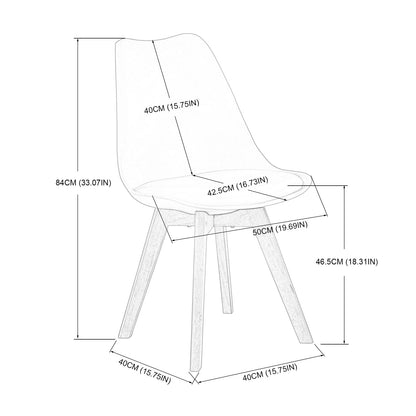 H.J WeDoo Esstisch Set Essgruppe – Holztisch 2 Stühle Weiss 80cm