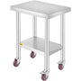 VEVOR Edelstahl Arbeitstisch 61x46cm - Gastro & Gewerbe: Edelstahltisch mit Ablage. Robuste Arbeitsfläche für Vorbereitungen.