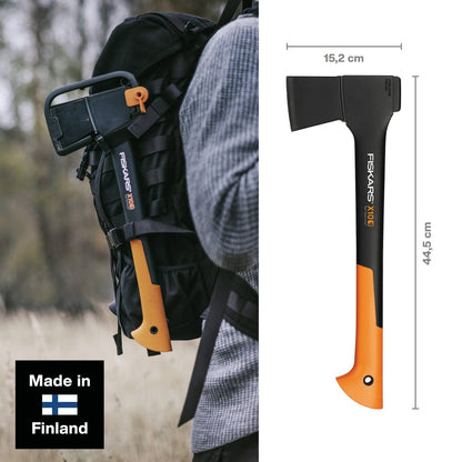 Fiskars X10-S Universalaxt – 44 cm, Schwarz/Orange