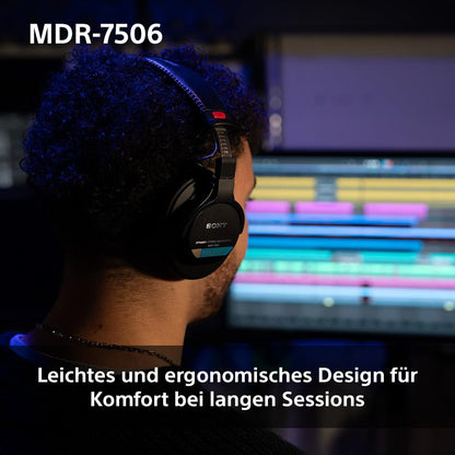 Sony MDR-7506 Studio-Monitor-Kopfhörer – Geschlossen, Schwarz