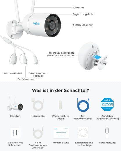 Reolink CX410W WLAN-Aussenkamera - ColorX Nachtsicht 4MP