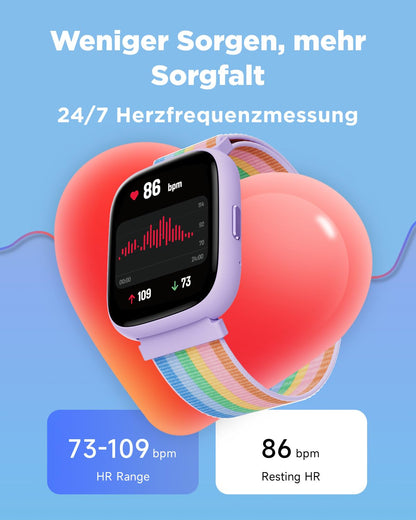 BIGGERFIVE BRAVE 2 Smartwatch Kinder, Fitness Tracker, IP68, Nylon