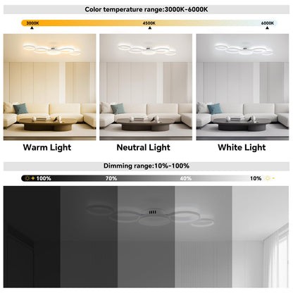 BAYHT LED Deckenleuchte Rund Dimmbar – 50W Weiss, mit Fernbedienung