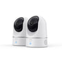 eufy Security Indoor Cam E220 2K WLAN Überwachungskamera 2er-Pack. Zwei kompakte, weiße Kameras zur 2K WLAN-Überwachung von Innenräumen.