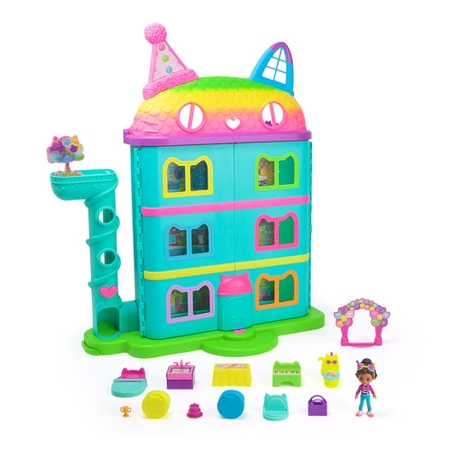 Gabby's Dollhouse Purrfect Party Puppenhaus Spielset – 15-teilig Regenbogen. Für kreatives Rollenspiel mit Puppen.