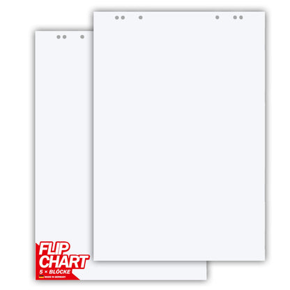 Conipa Flipchartpapier 65x98 cm, 5 Blöcke à 20 Blatt, blanko, 80 g/m²