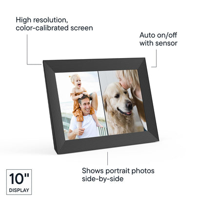 Aura Carver Digitaler Bilderrahmen 10,1 Zoll HD WLAN, Gravel