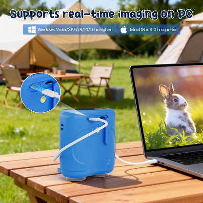 Temodu 2-in-1 Mikroskop und Fernglas für Kinder, 4K, 1000x, Blau