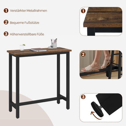 WOLTU Bartisch Stehtisch – Vintage Holzoptik 100x100x40cm