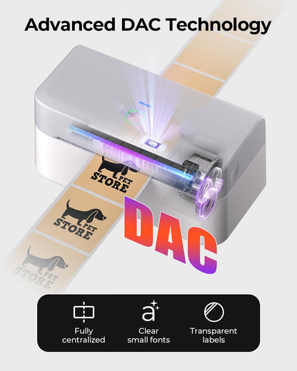 MUNBYN 403B Bluetooth Labeldrucker Shopify für 4x6 Labels – Weiss
