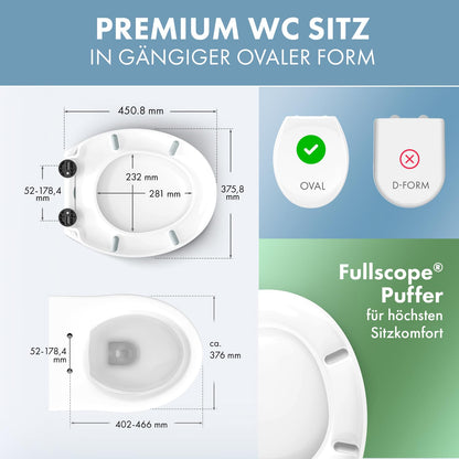 DomuSPA WC-Sitz mit Absenkautomatik, antibakteriell, Quick-Release