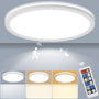 LEZOE LED Deckenleuchte mit Bewegungsmelder, dimmbar, 24W, IP54, flach, 30 cm, Polycarbonat
