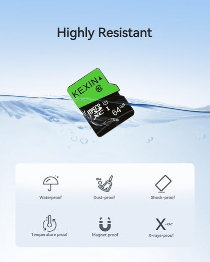 KEXIN Micro SD Karte 64GB 3er-Pack, MicroSDXC UHS-I U1 mit SD-Adapter