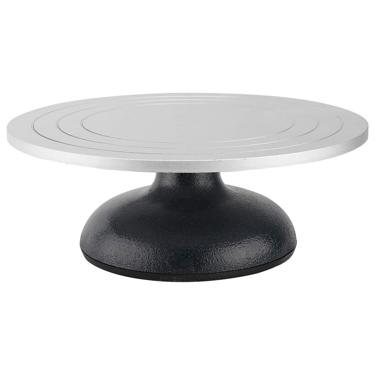 Homtone Drehbare Töpferscheibe Skulptur – 30cm Stahl Manuell. Runde, graue Stahlscheibe zum manuellen Drehen von Skulpturen und Keramik.