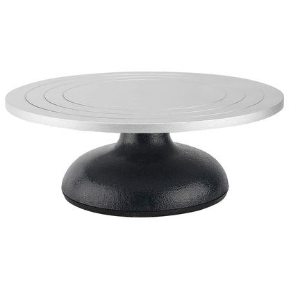 Homtone Drehbare Töpferscheibe Skulptur – 30cm Stahl Manuell. Runde, graue Stahlscheibe zum manuellen Drehen von Skulpturen und Keramik.