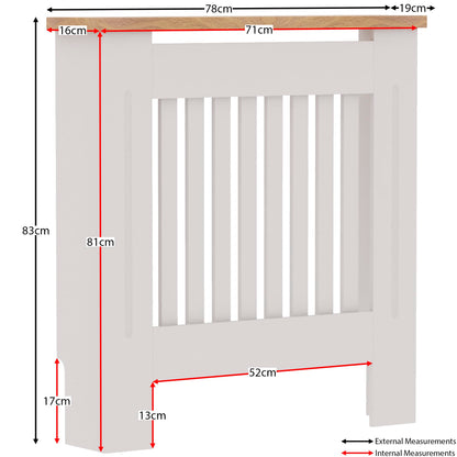 Vida Designs Arlington Moderne MDF Heizkörperabdeckung – Weiss, Klein