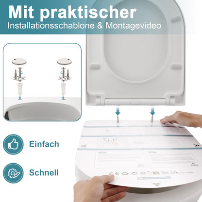 MEEJEE WC-Sitz D-Form mit Absenkautomatik, Duroplast, weiss