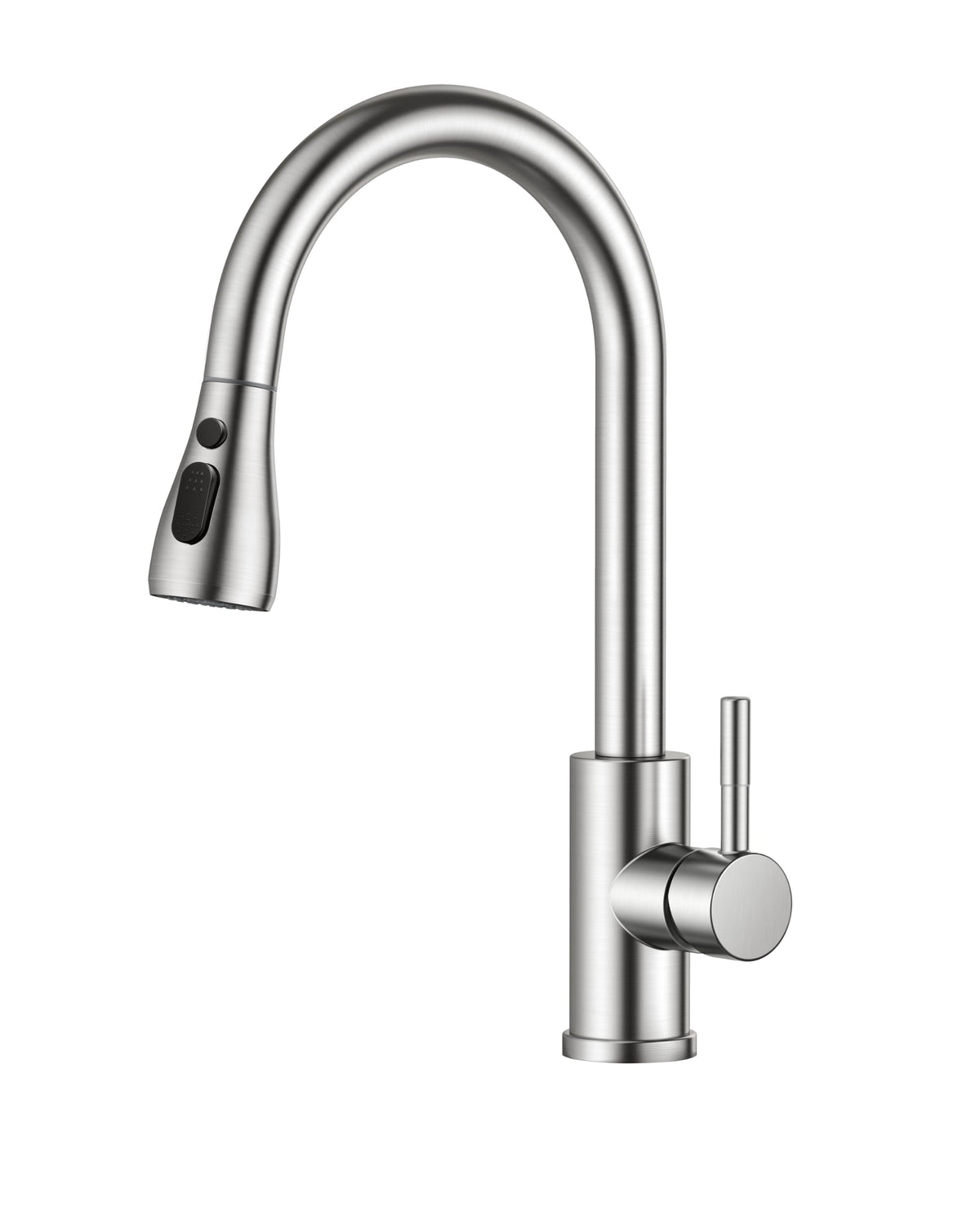 FORIOUS Küchenarmatur mit ausziehbarer Brause, Edelstahl, 360° schwenkbarer Brausekopf