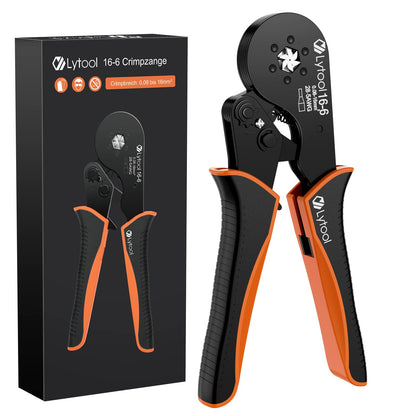 Lytool Crimpzange CP78508 Aderendhülsenzange 0,08-16 mm² Sechskant, selbsteinstellend mit entriegelbarer Zwangssperre