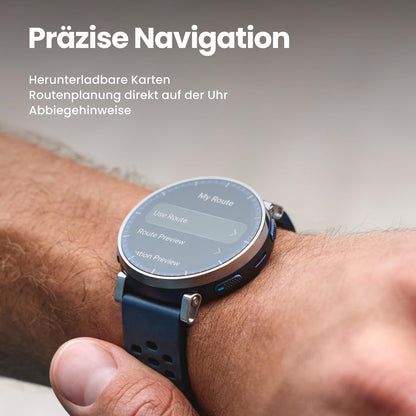 Amazfit Active 3 Premium GPS-Lauf-Smartwatch, 45 mm, Saphirglas