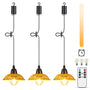 Lightsjoy Boho Pendelleuchte 3er-Set, Batterie, dimmbar, IP65