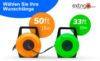 EXTNGO Ausziehbares CAT6 Ethernet Flachkabel RJ45 - 15m