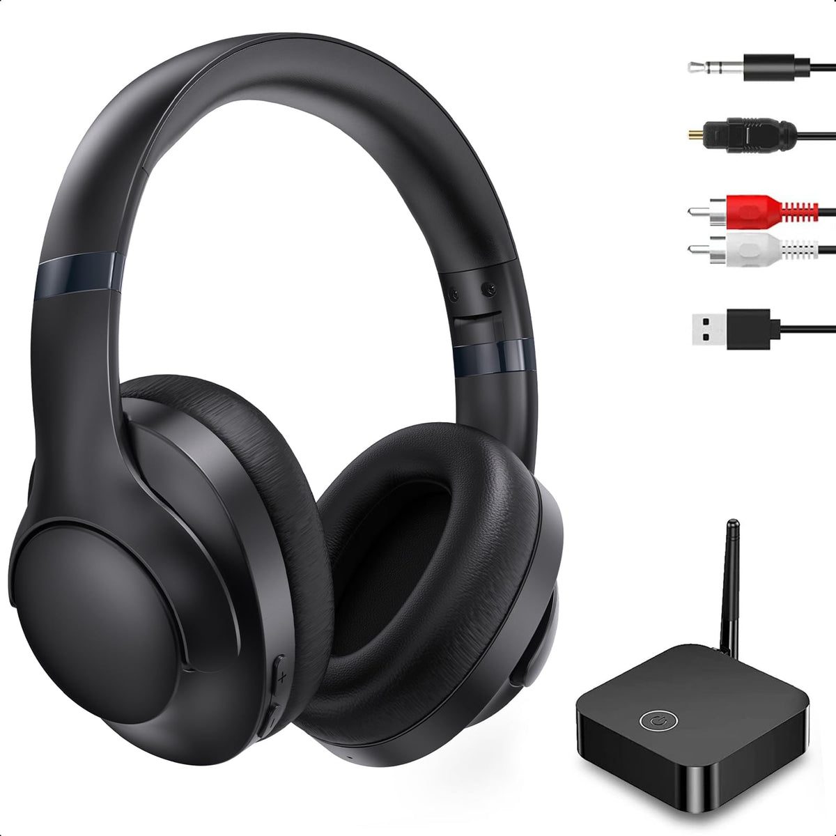 LETSACTIV TH15-A Funkkopfhörer Over-Ear mit TV-Sender, Holzkohle, zum Fernsehen ohne Verzögerung