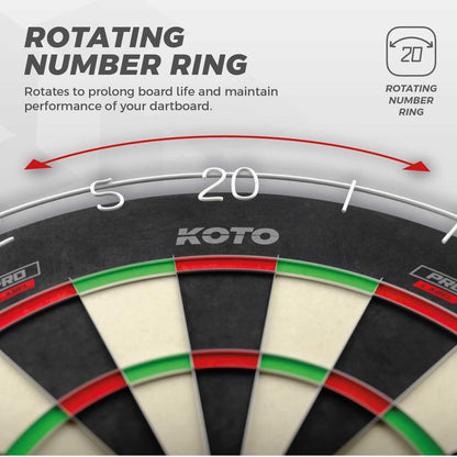 KOTO King Pro 360 Dartscheibe – offizielle Turniermasse, Sisal