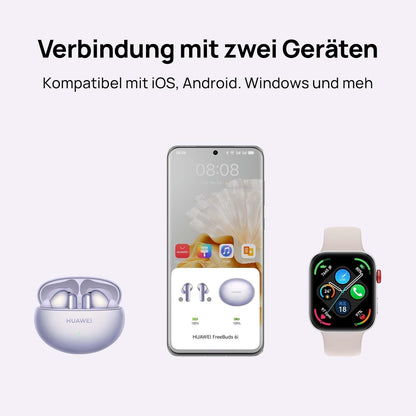 HUAWEI FreeBuds 6i kabellose In-Ear-Kopfhörer mit ANC 3.0, Weiss