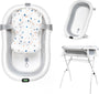 moovkee. Faltbare Stand-Babybadewanne 80cm für Neugeborene. Faltbare Wanne mit Standfüßen ermöglicht ergonomisches Babybad.