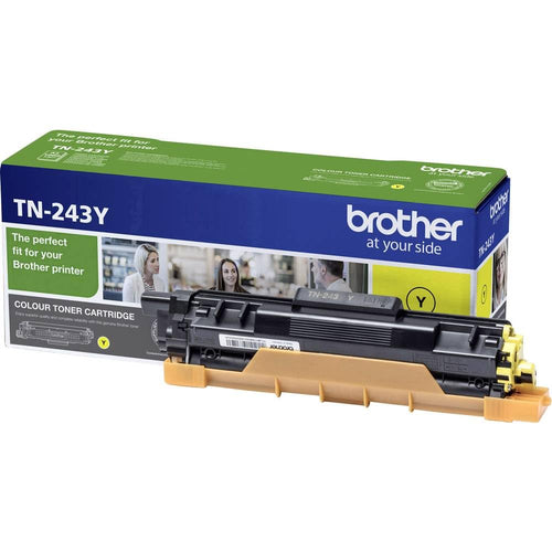 Brother TN-243Y Tonerkassette für Farblaserdrucker - Gelb, rechteckig, liefert gelben Toner für präzise Ausdrucke.