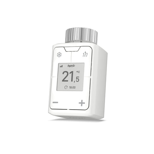 FRITZ! Smart Thermo 302 Heizkörperregler mit App-Steuerung und E-Paper-Display am Heizkörperventil
