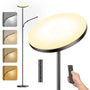 Moderne LED Stehlampe Deckenfluter Leselampe – Dimmbar warmweiss-kaltweiss: Stehlampe, dimmbar, mit einstellbarer Lichtfarbe. Dient als Deckenfluter für Raumlicht und Leselampe.