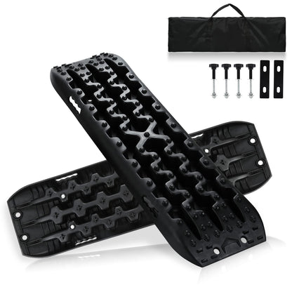Herrselsam Offroad Sandbleche Anfahrhilfe – 2 Stk. Kunststoff. Profilierte Platten als Offroad-Bergehilfe für Traktion auf Sand, Schlamm, Schnee.