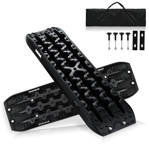Herrselsam Offroad Sandbleche Anfahrhilfe – 2 Stk. Kunststoff. Profilierte Platten als Offroad-Bergehilfe für Traktion auf Sand, Schlamm, Schnee.