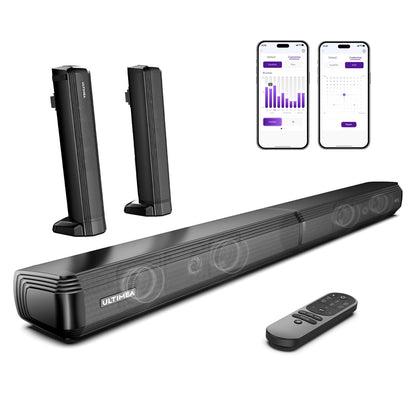 ULTIMEA Apollo S40 Pro 2.2 Soundbar - teilbar, app-gesteuert. Teilbare, schwarze Soundbar für optimierten TV-Sound.