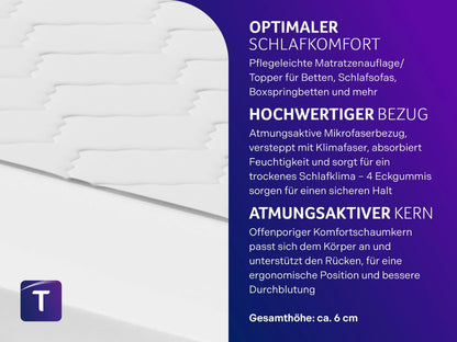 Traumnacht orthopädischer Komfortschaum Matratzentopper 140x190 cm