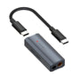 Fosi Audio DS2 Kopfhörerverstärker DAC. Schwarzes, rechteckiges Gerät. Wandelt USB-C Digitalaudio und verstärkt es für Dual-Kopfhörerausgänge.
