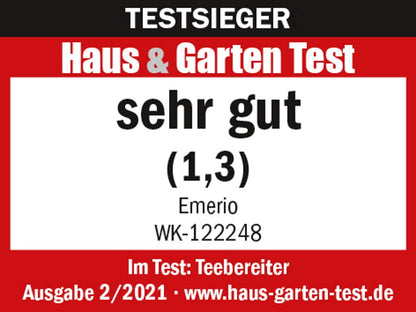 Emerio WK-122248 Glas Teekocher Wasserkocher - Schwarz/Silber