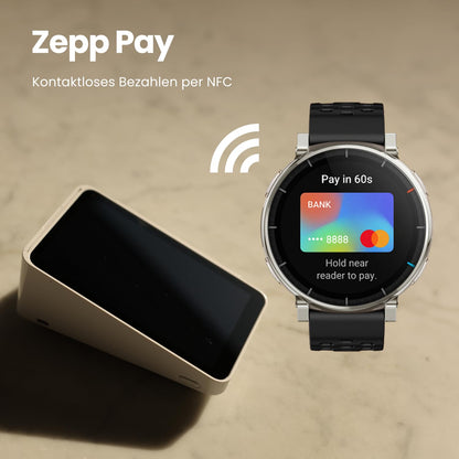 Amazfit Active 3 Premium GPS-Lauf-Smartwatch, 45 mm, Saphirglas