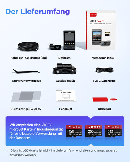 VIOFO A229 Pro 4K/2K Dual Dashcam - STARVIS 2, GPS, CPL