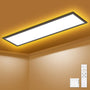 SNADER LED Deckenpanel Dimmbar 100x25cm – Inkl. Fernbedienung. Weißes, flaches Rechteck. Dimmbare LED-Beleuchtung für Innenräume.