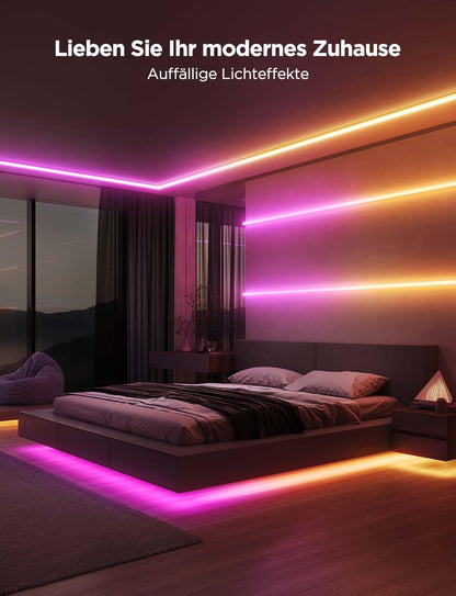 Govee RGBIC LED Strip mit Profil, 10 m, 64 Szenenmodi, App-Steuerung