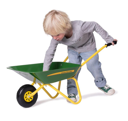 Rolly Toys John Deere Kinderschubkarre mit Metallschüssel, grün