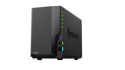 Synology DiskStation DS224+ Netzwerkspeicherlaufwerk - Schwarz. Kompaktes schwarzes 2-Bay NAS zur zentralen Datenspeicherung.