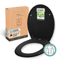 BENKSTEIN WC-Sitz oval schwarz, Duroplast, Softclose & Quick-Release mit Edelstahlscharnieren